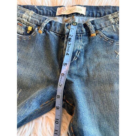 Joe’s Stewart Thick Stitch Flare Raw Hem Jeans vtg Rare! Series Read Blue sz 27 - Picture 9 of 10